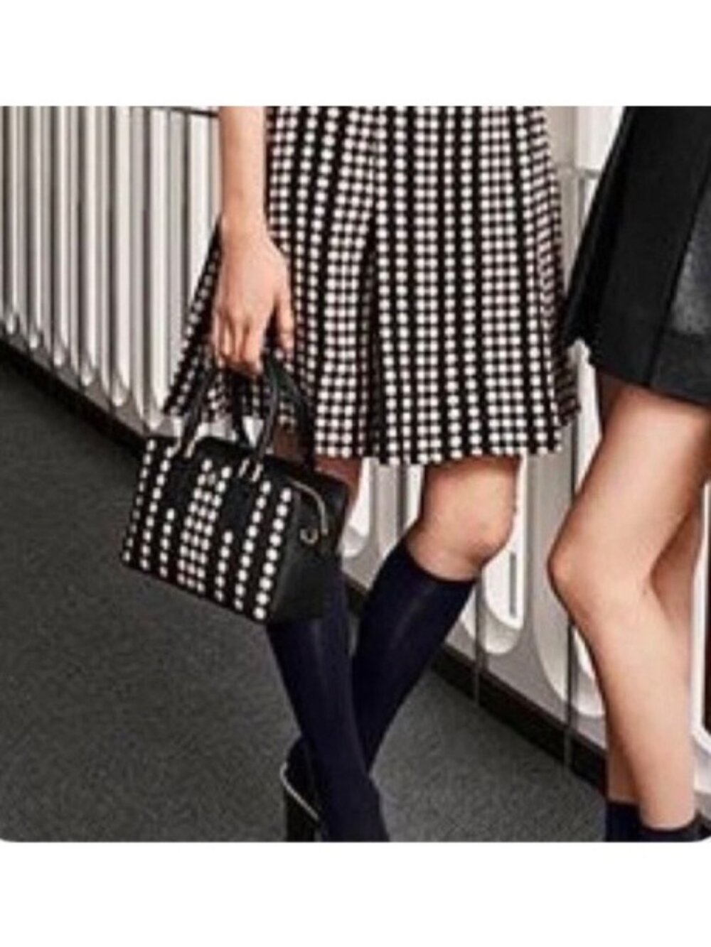 Tory Burch Robinson Black White Saffiano Leather Lily Square Satchel Bag Limited - Picture 12 of 12